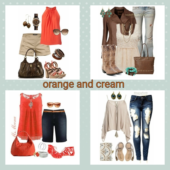 LOFT Tops - "Orange and cream" top bundle